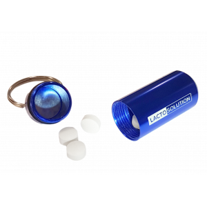 Lactosolution key ring with pill holder and lactase enzyme 15000 FCC
