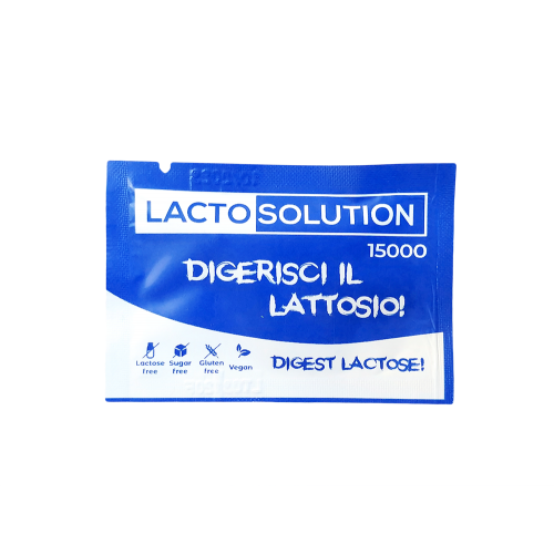 Sachet unidose de Lactosolution 15000 FCC, supplément de lactase pour intolérants au lactose
