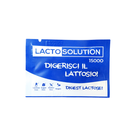 Sachet unidose de Lactosolution 15000 FCC, supplément de lactase pour intolérants au lactose